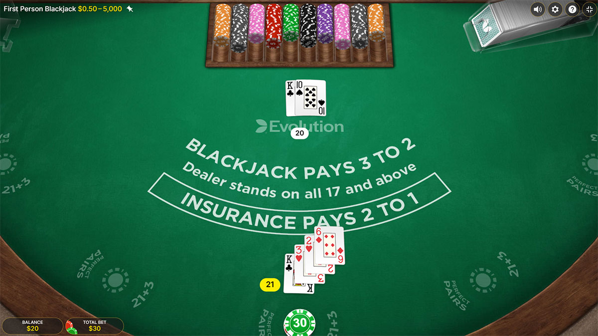 Jonli Blackjack stoli