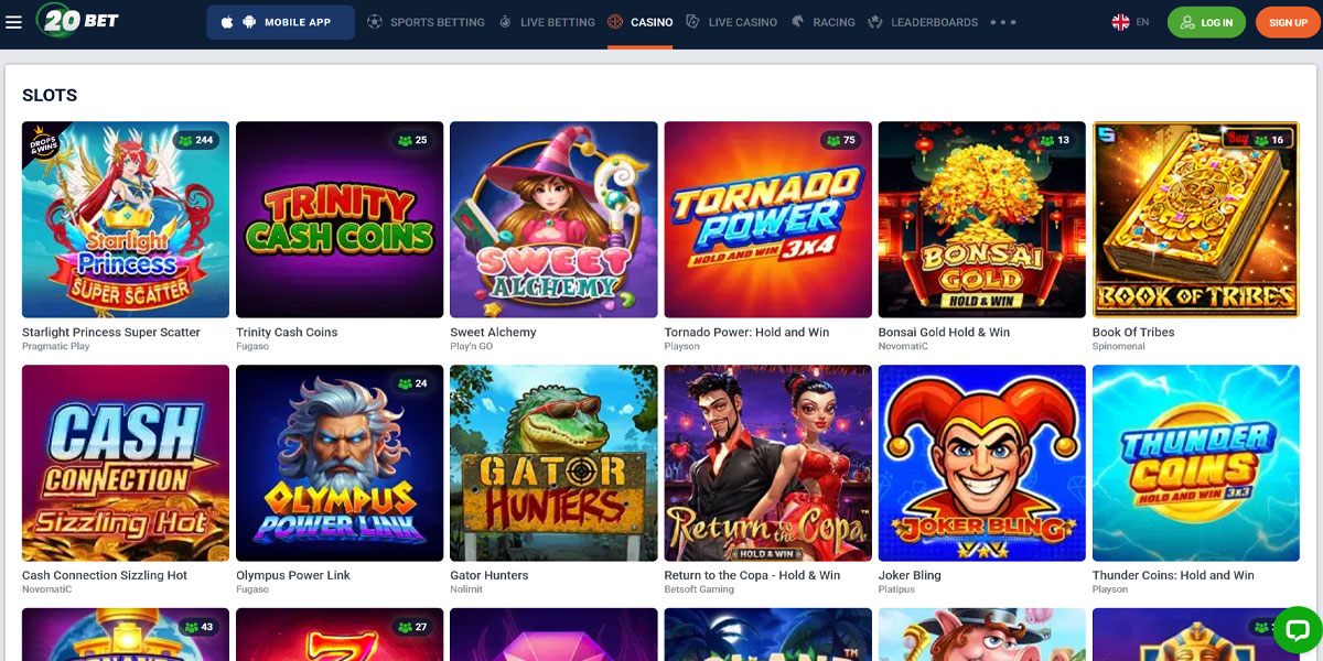 20Bet Casino Slot O‘yinlari