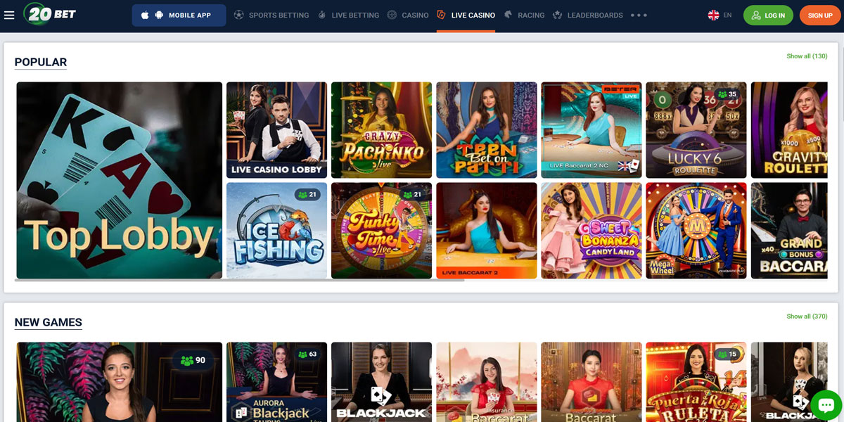20Bet Casino Jonli Kazino