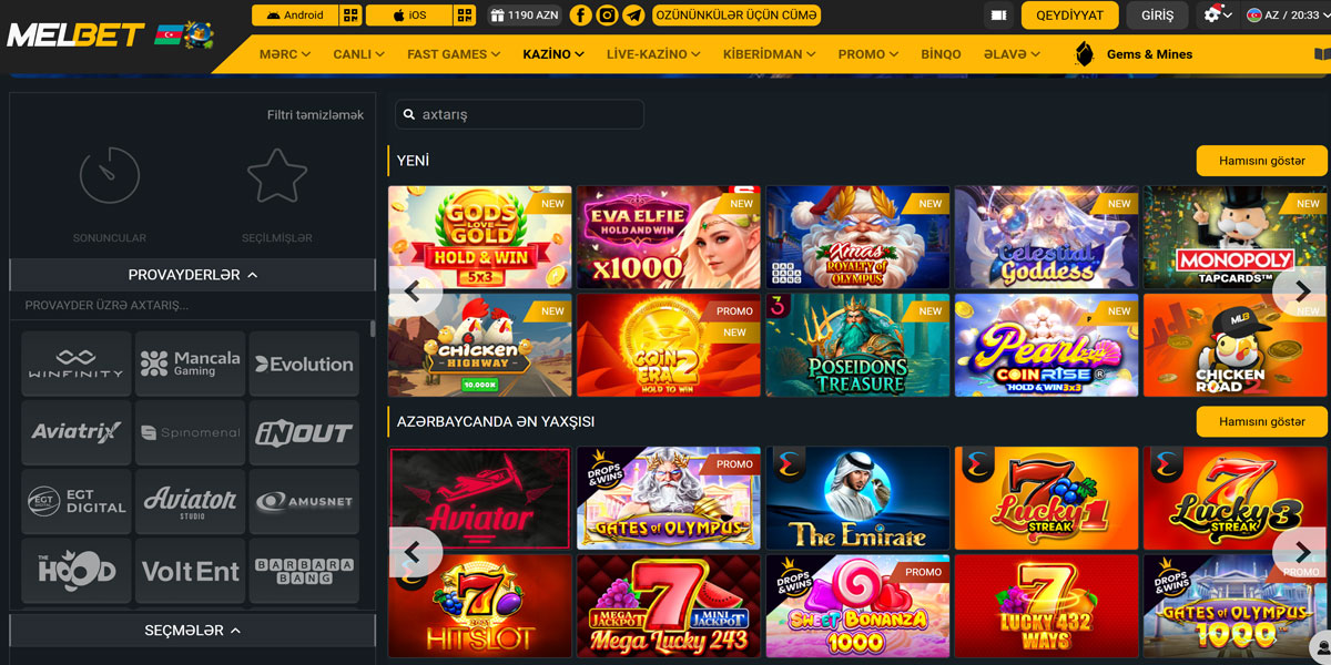 Melbet Casino Slot O'yinlari