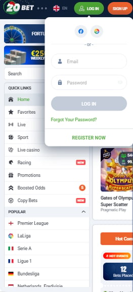 20Bet Casino Log In