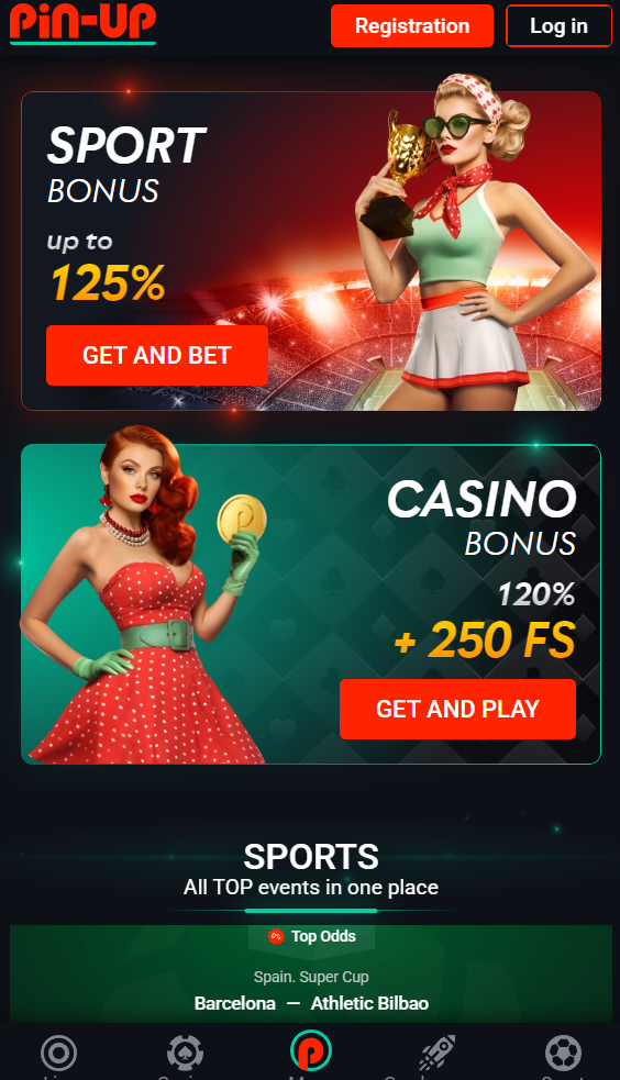Pin-Up Casino Mobil Ko'rinishi