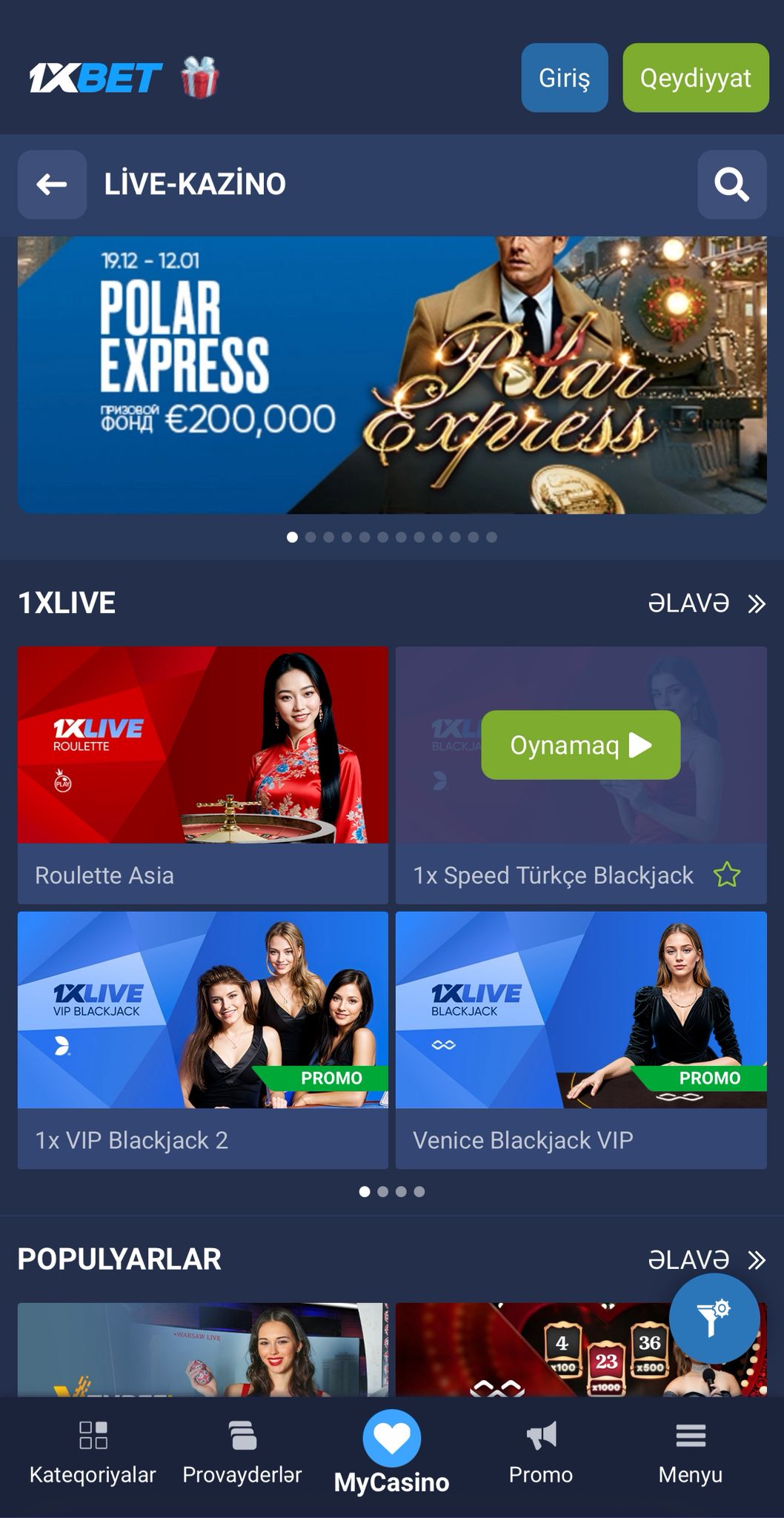 1xbet kazino mobil bosh sahifasi